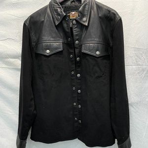 Men's Medium Denim and Leather Jacket M excellent